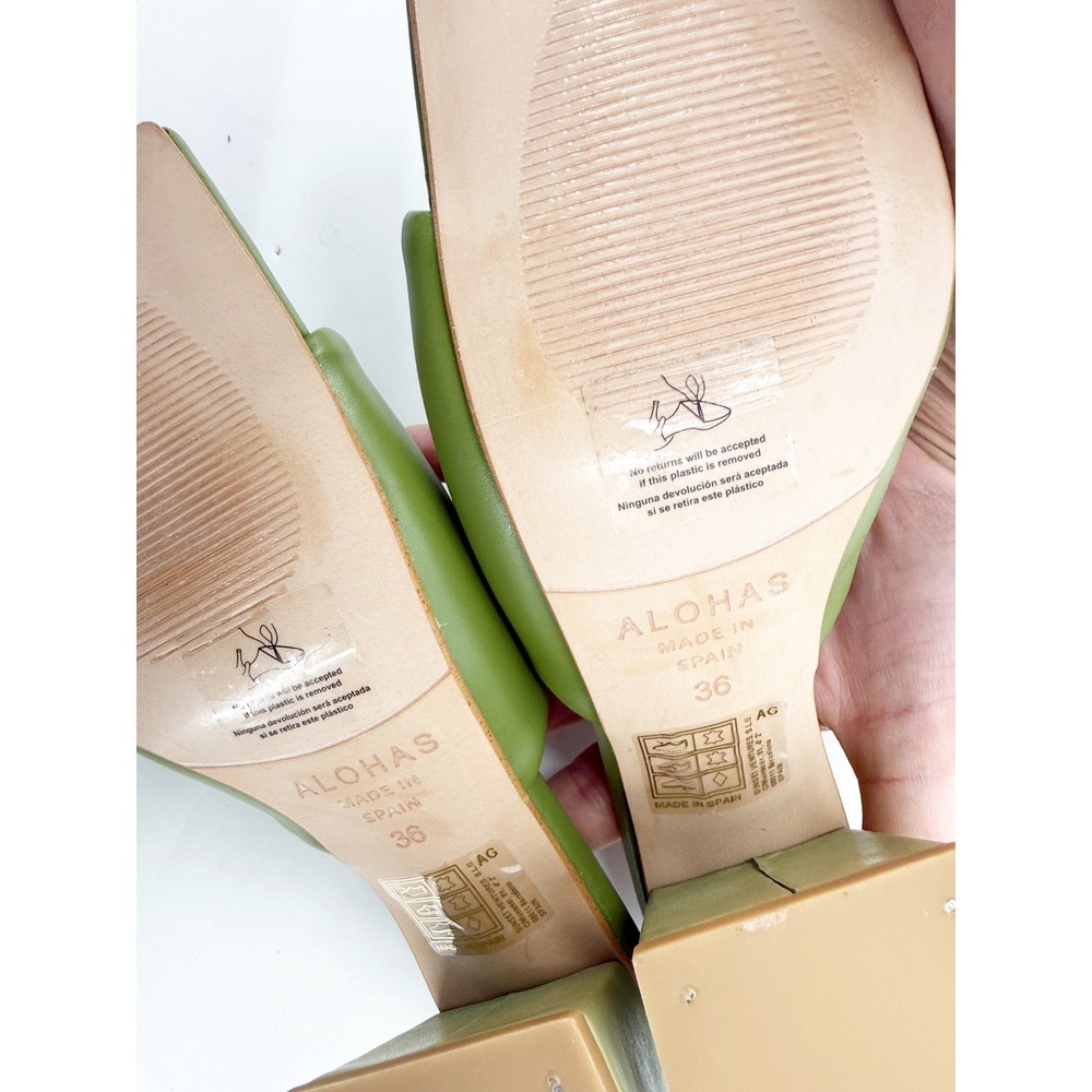 Alohas Degrade Evergreen Ombre Leather Block Heel Mules Sandals 36 6 NWOT - Picture 8 of 10